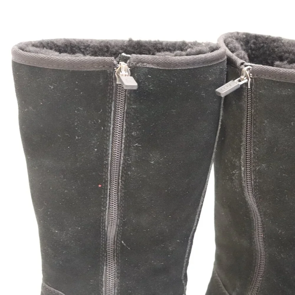 UGG Women's‎ Black Knee-High Boots Size US6 Black Sheepskin Fur Lined